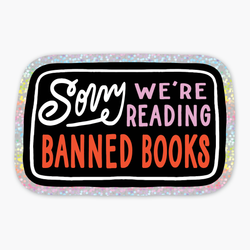 Banned Books Glitter Sticker