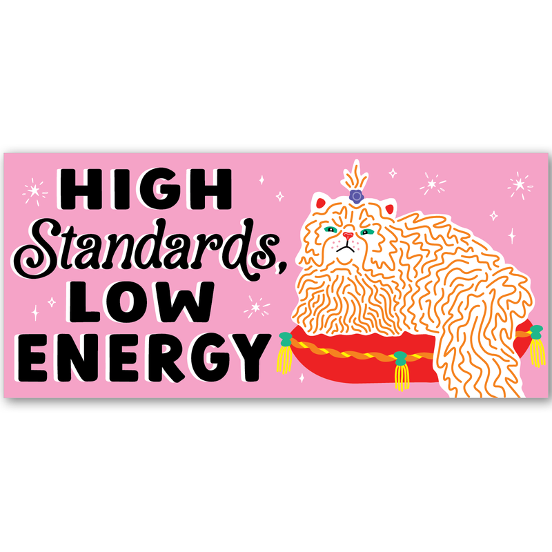 High Standards Persian Cat Mini Bumper Sticker