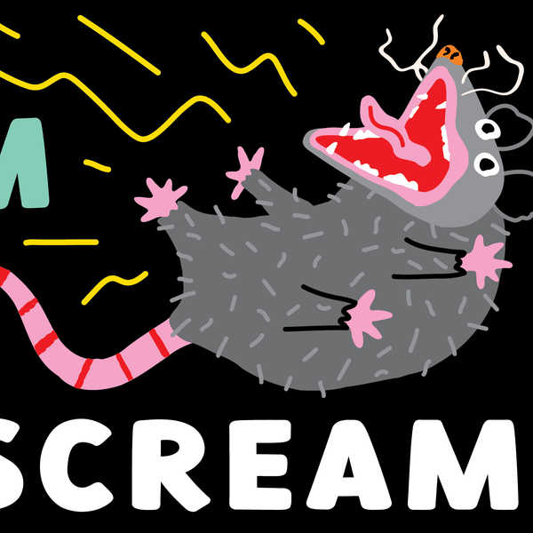 We All Scream Opossum Mini Bumper Sticker