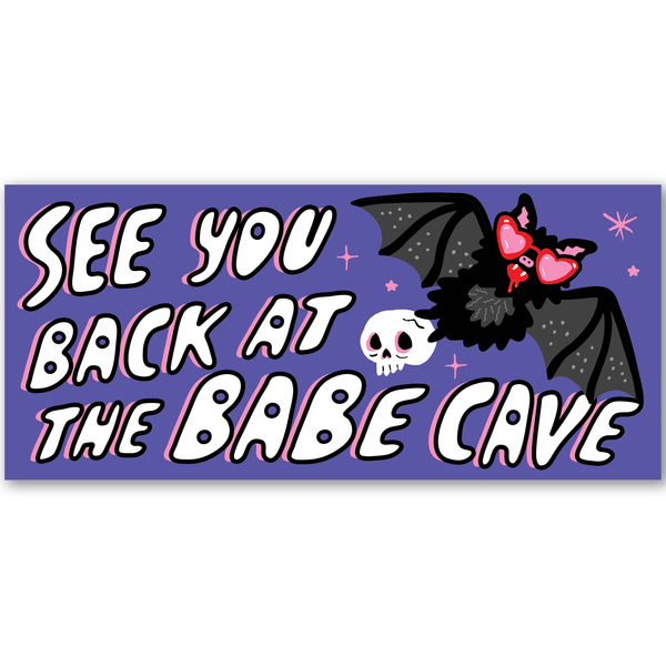 Babe Cave Bat Mini Bumper Sticker