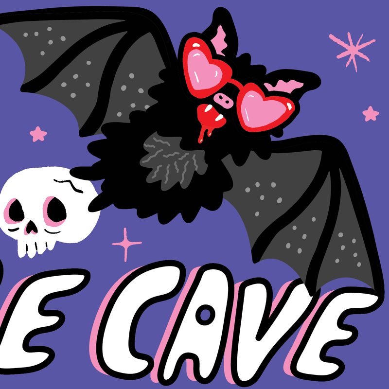 Babe Cave Bat Mini Bumper Sticker