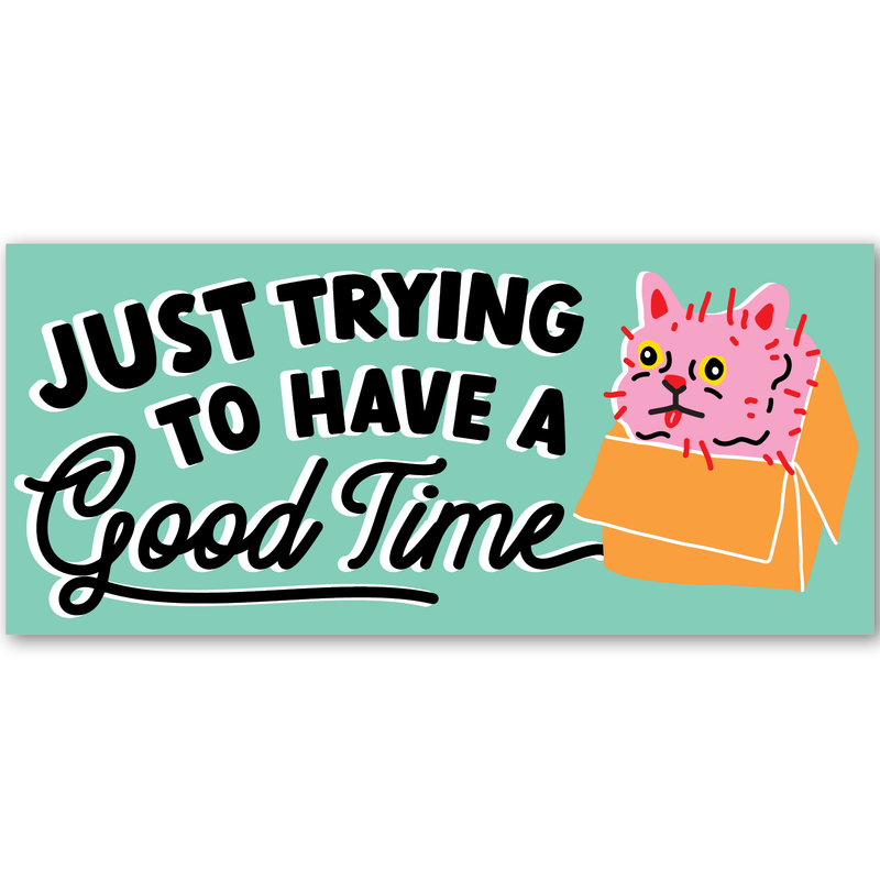 Good Time Persian Cat Mini Bumper Sticker