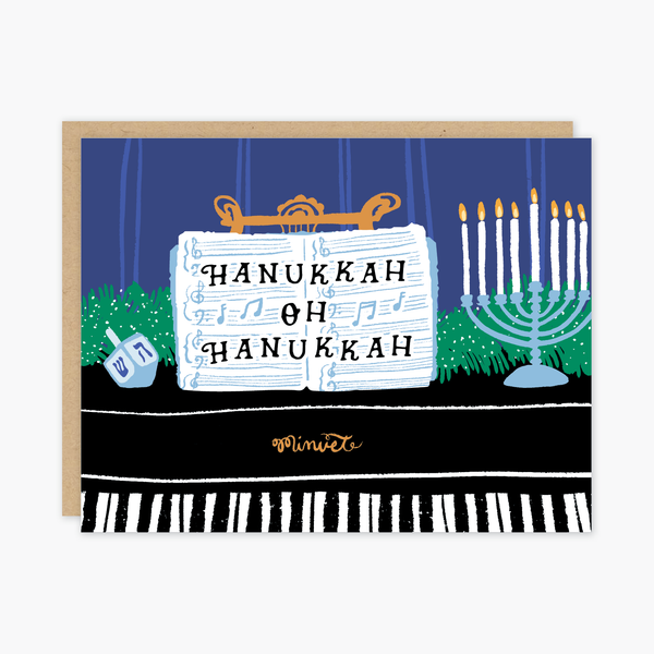 Piano Hanukkah Card